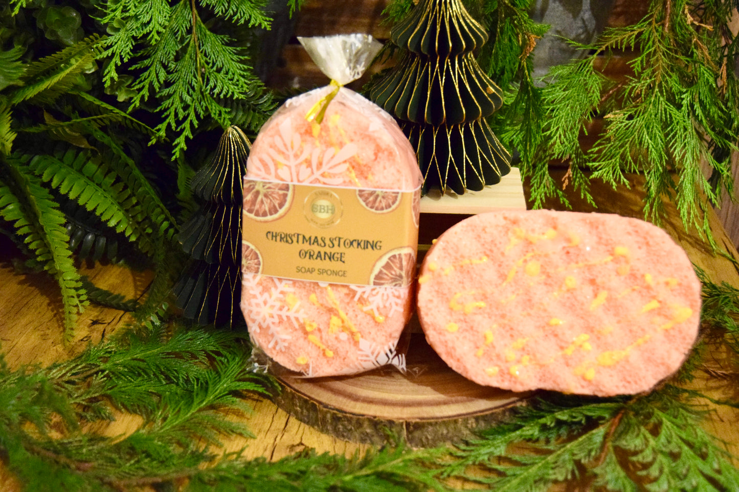 Christmas Stocking Orange Soap Sponge