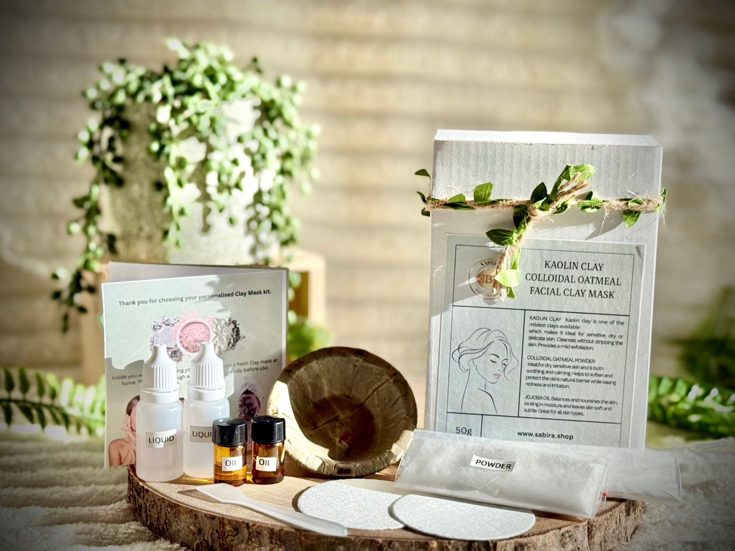 Kaolin Clay, Colloidal Oatmeal and Jojoba oil Facial Clay Mask Kit