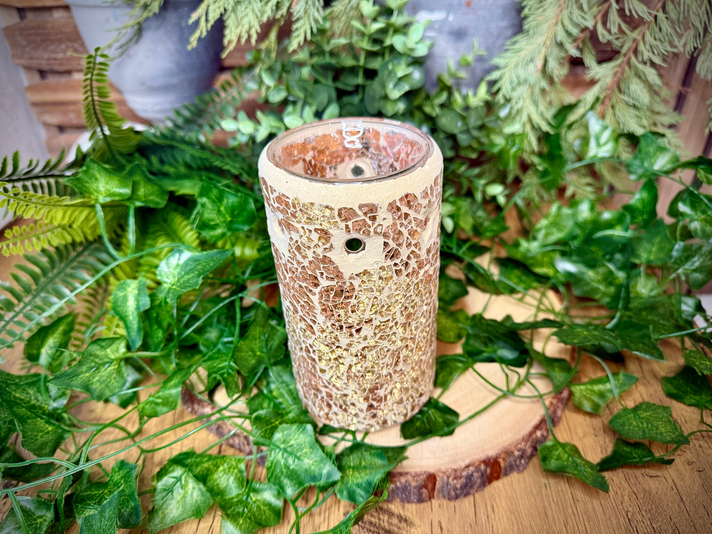 Gold Pillar Mosiac Wax Melt Burner
