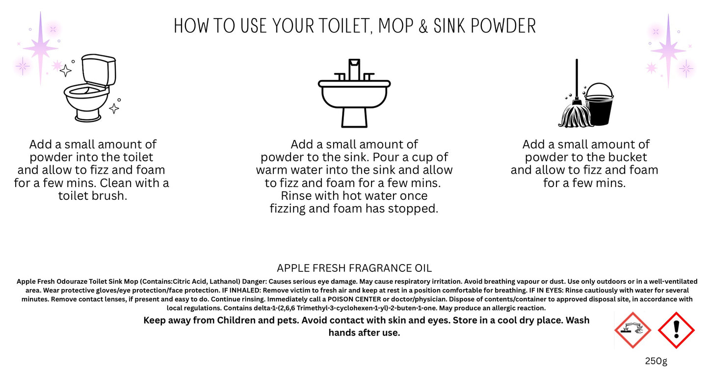 Apple Fresh Toilet Sink & Mop Cleaning Powder