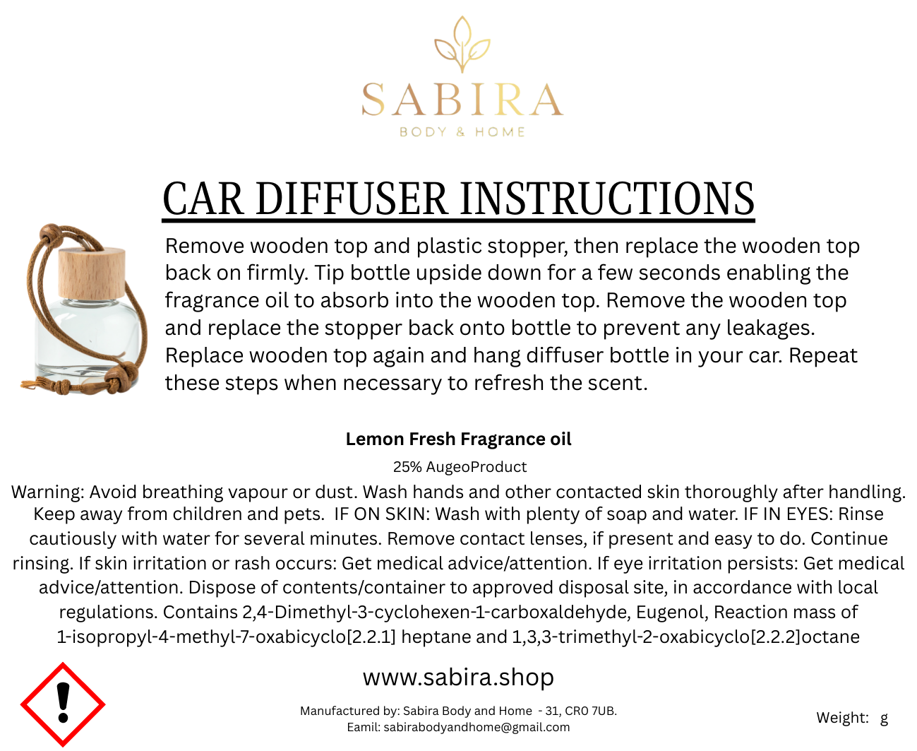 Lemon Fresh Car Freshener
