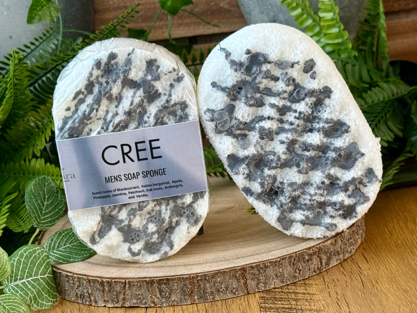 Cree Soap sponge for men. Aftershave scented. Mns shower and ath product.