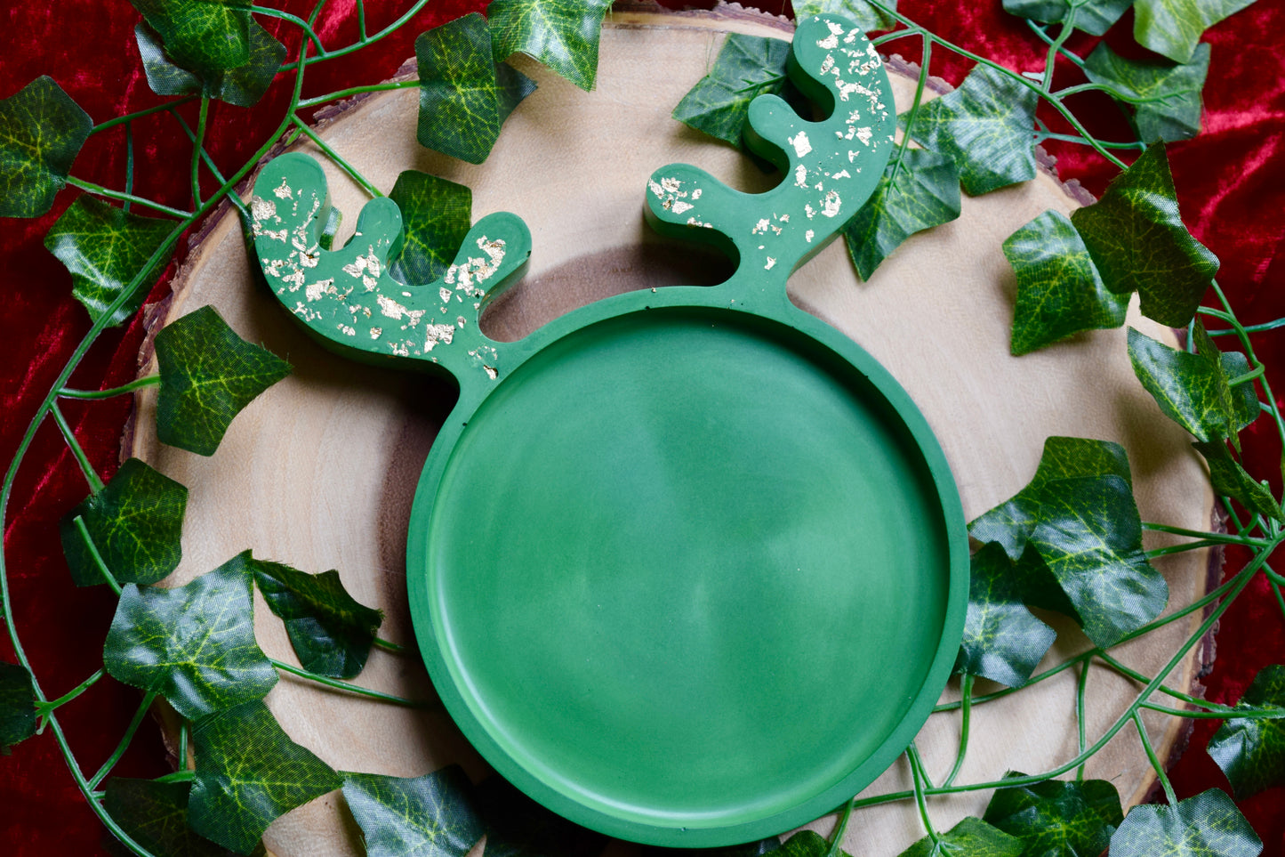 Reindeer Tray (Green & Gold)