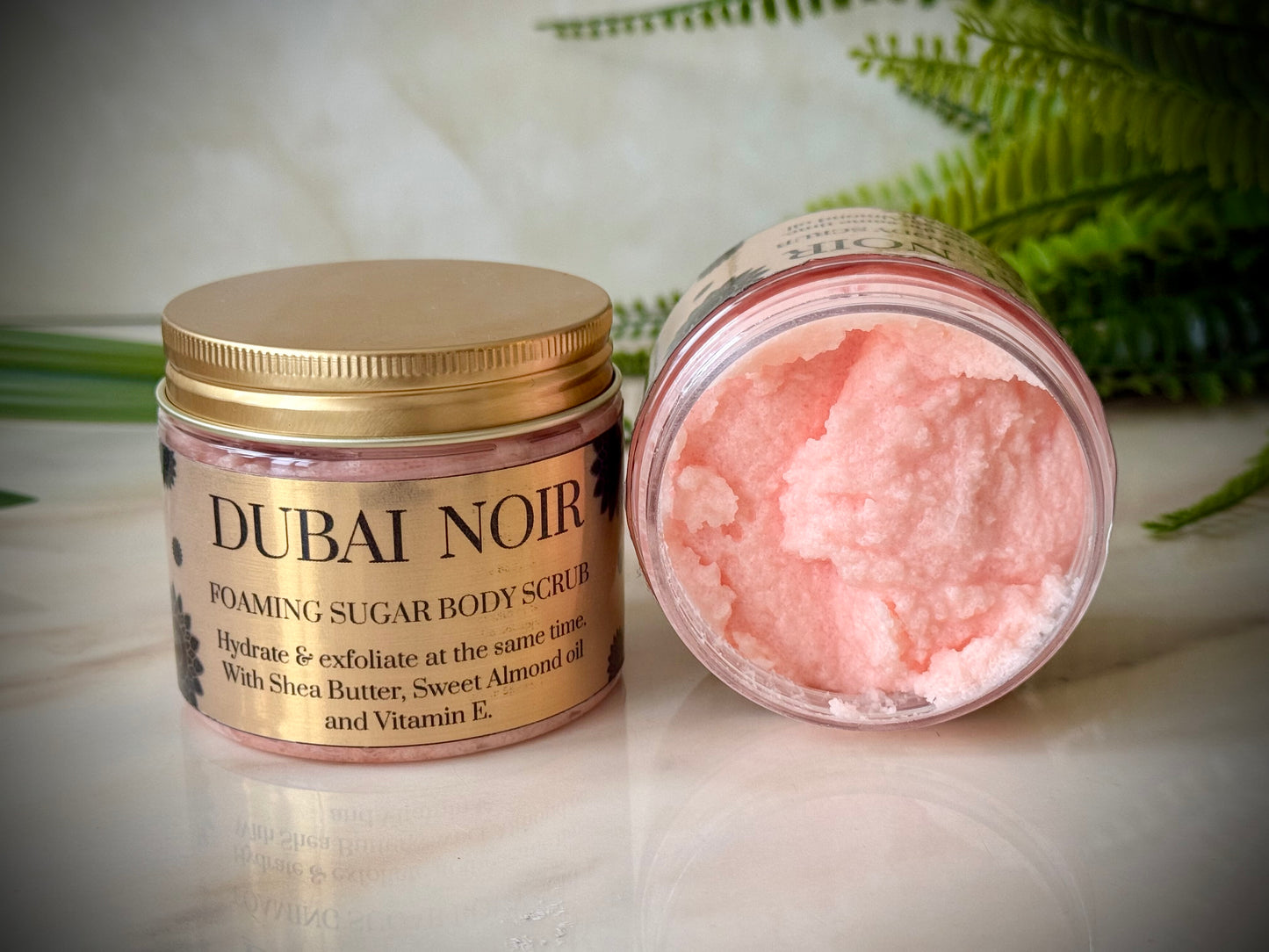 Handmade Foaming sugar body scrub with Shea butter, Sweet Almond oil and Vitamin e.