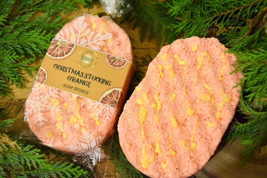 Christmas Stocking Orange Soap Sponge