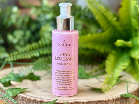 Handmade Body Lotion with Sunflower oil. Pink Lemonade fragrance.