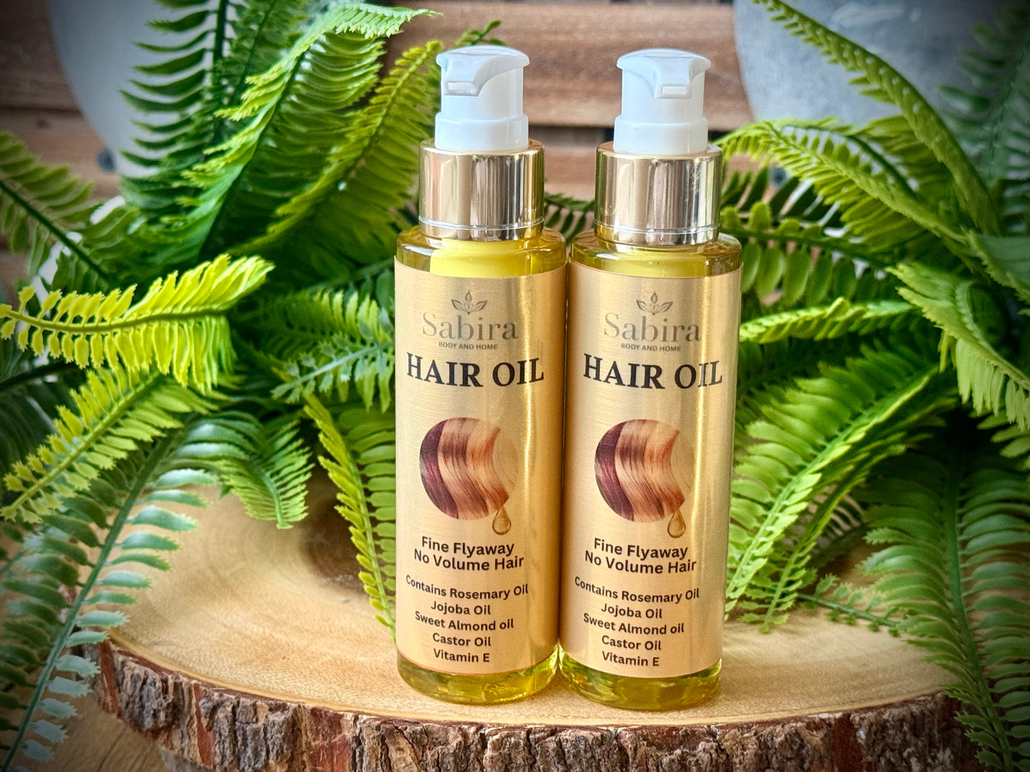 Hair oil for Fine flyaway hair with jojoba oil, sweet almond oil, Castor oil and vitamin E.