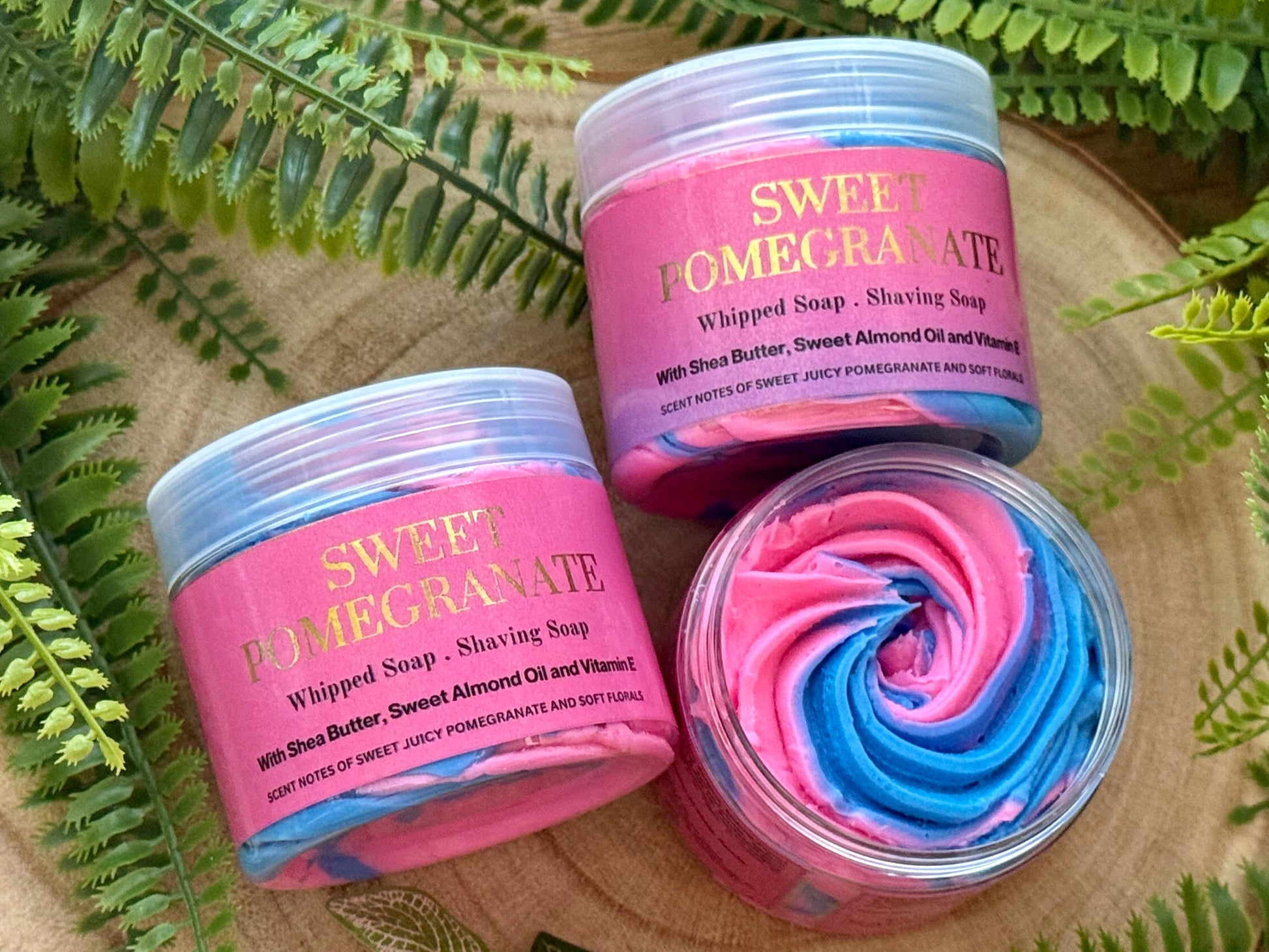 Handmade whipped soap for all skin types. Made with Shea butter, Sweet almond oil and vitamin e oil.