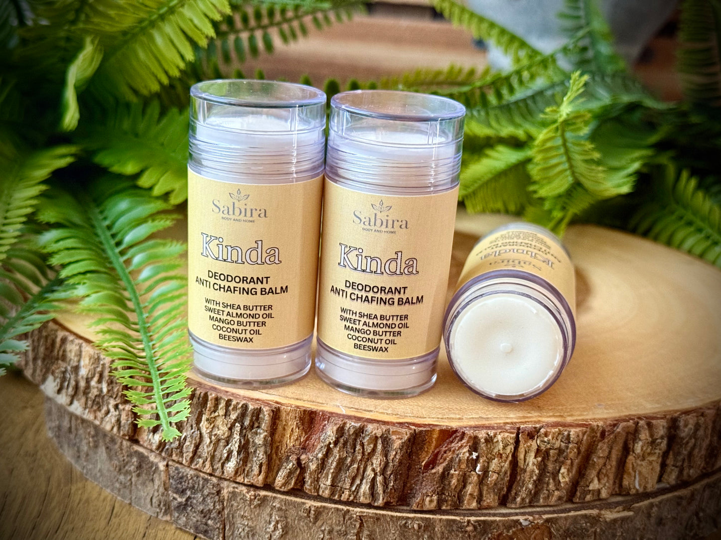 Deodorant and chaffing balm made with natural oils and butters. 