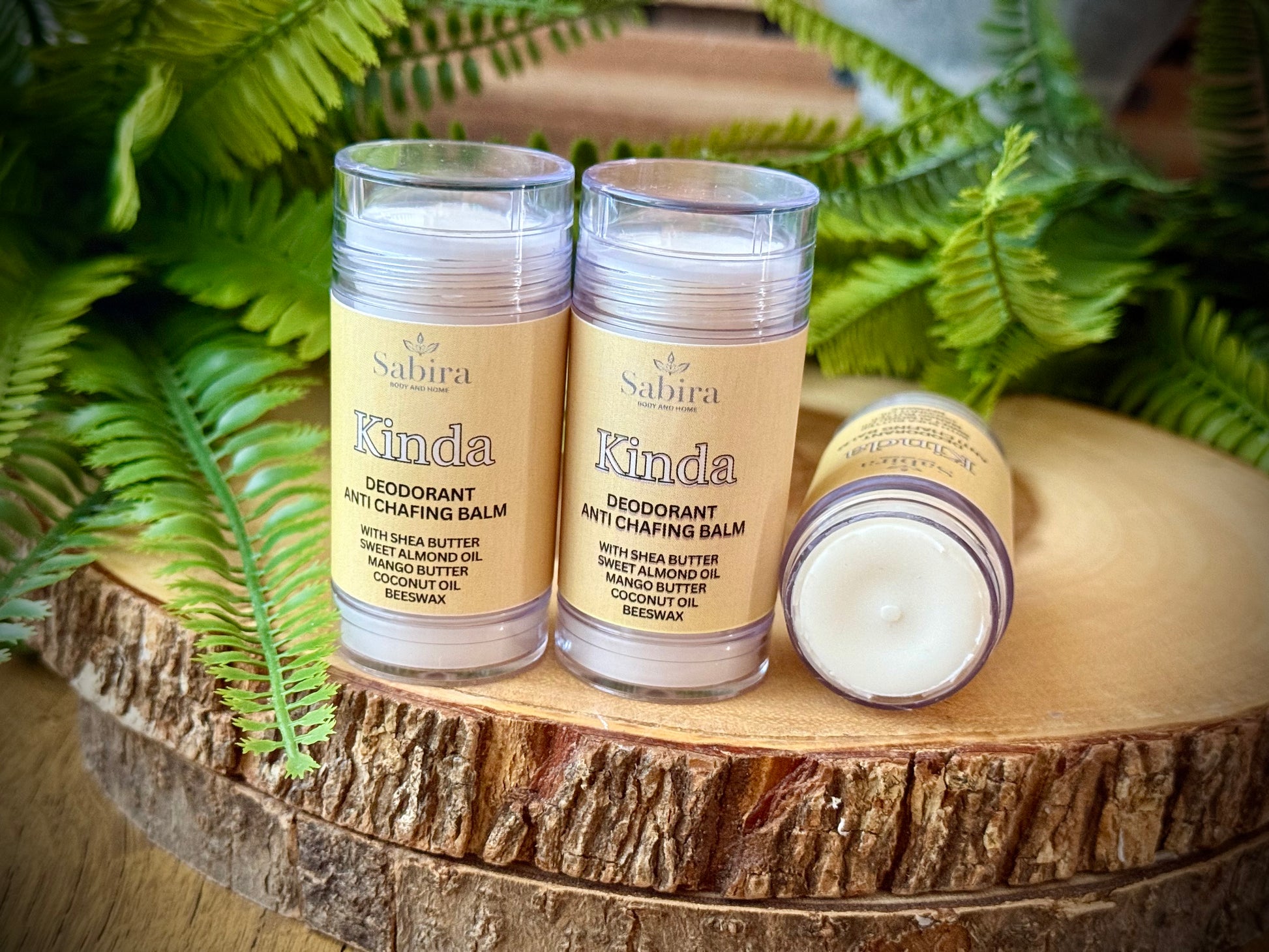 Deodorant and chaffing balm made with natural oils and butters. 