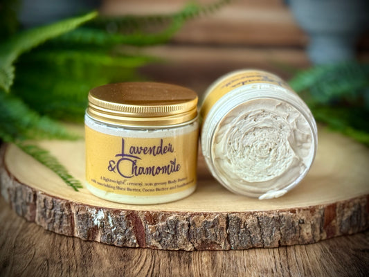 Rich creamy body butter with shea butter, cocoa  utter nd sunflower oil.