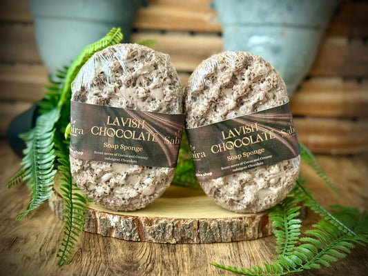 Soap sponge with A chocolate fragrance. 