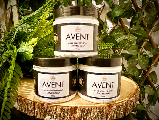 Handmade mens whipped soap with Shea Butter.