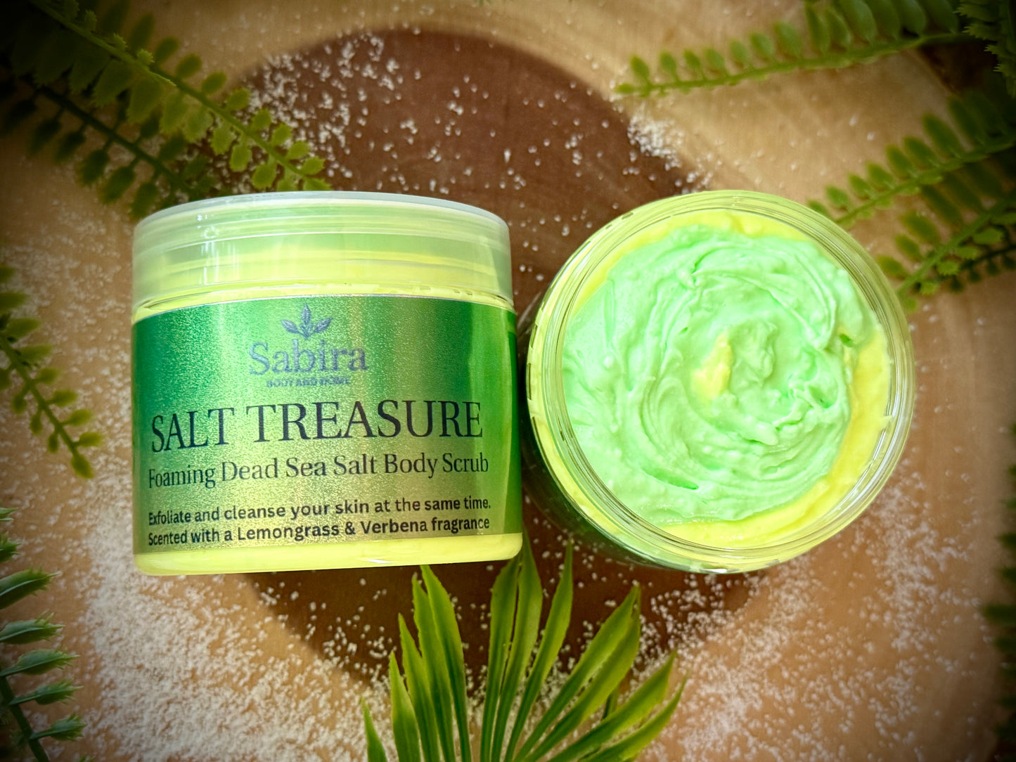 Dead sea salt body scrub.