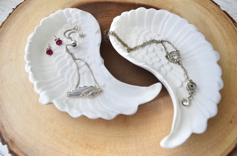 Handmade Angel wing trinket trays.